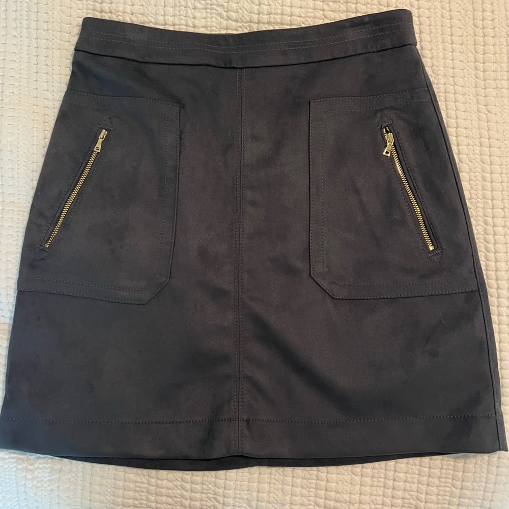 Loft faux suede skirt size 2P color dark blue